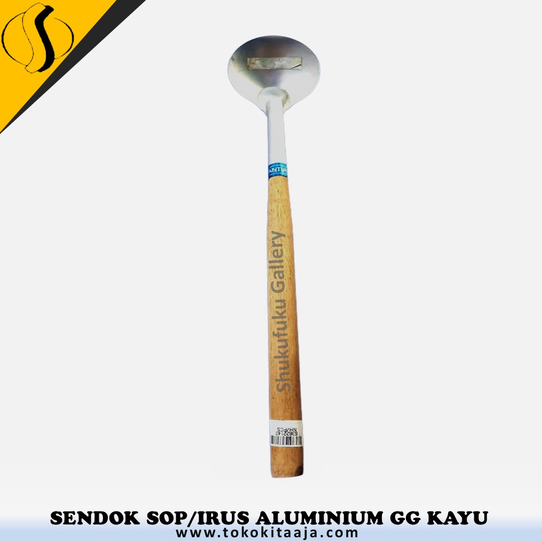 SENDOK SOP/IRUS ALUMINIUM GG KAYU 